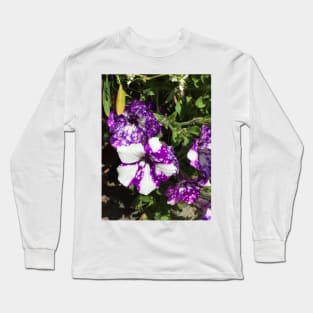Purple And White Nasturtiums Long Sleeve T-Shirt